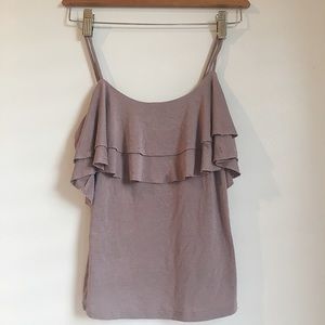 Ruffled mauve tank top
